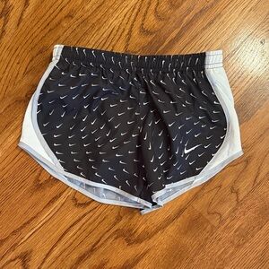 Nike Women's Black and White Athletic Shorts